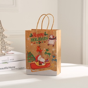 Juego de Bolsas de Regalo de Papel Kraft de Primera Calidad para Nochebuena, Inspiradas en las Bolsas de Compras de Apple, para Dulces y Regalos Navideños - Product Image 4