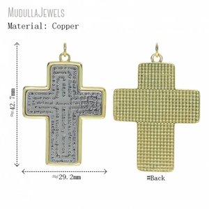PM53086 Pendentif Rond en Métal Plaqué Or Vintage avec Lettre, Breloques Religieuses Biblées Amen, Pendentifs <span class=keywords><strong>Croix</strong></span> pour Fabrication de Colliers et Bijoux - Product Image 6