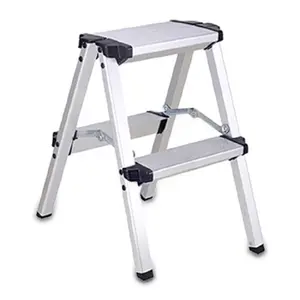 Two Step Ladder Aluminum Folding Small 2 Step Stool Lightweight Solid Handy Work Ladder for Home, Kitchen, RV, Garage