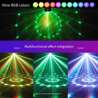 Lampe stroboscopique à boule laser 4-en-1, éclairage de scène LED IP65, lampe à effets lumineux multicolores rotative à commande sonore pour KTV