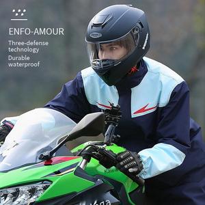 Ensemble de pluie moto toutes saisons pour <span class=keywords><strong>homme</strong></span> adulte, veste et pantalon imperméables en Taslon, pour sports de plein air - Product Image 4