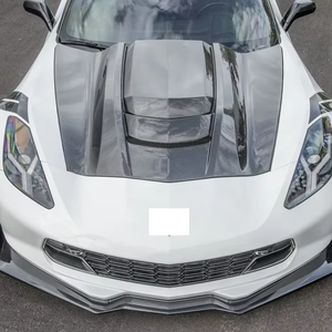 Capot en fibre de carbone MRD pour Chevrolet <span class=keywords><strong>Corvette</strong></span> <span class=keywords><strong>C7</strong></span> <span class=keywords><strong>Stingray</strong></span>, véritable fibre de carbone, capot V3, ajustement parfait, facile à installer - Product Image 1