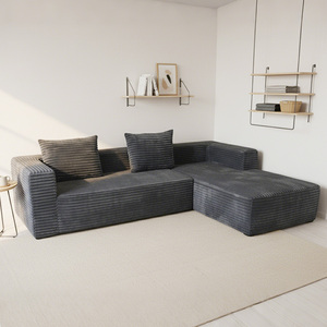 Divano Italiano Moderno Modulare in Velluto a Coste, Set di Divani per <span class=keywords><strong>Soggiorno</strong></span>, Divano Componibile Confortevole Sottovuoto - Product Image 3