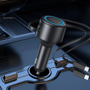 Chargeur de voiture double port Type C haute qualité, charge rapide QC3.0, 100W, chargeur de voiture rétractable GAN, vente en gros - Product Image 2