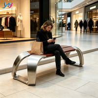 Banc de loisirs extérieur anti-corrosion en métal et bois, chaises longues pour parc, centre commercial, cour, aéroport, hôpital, école, mobilier commercial