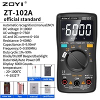 Zoyi ZT102A Multimeter Digital, layar LCD presisi tinggi Anti terbakar rentang otomatis untuk pemeliharaan tukang listrik