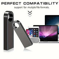Clé USB 2.0 haute vitesse en métal personnalisée pour ordinateurs portables/tablettes-Nouvelle capacité réelle de 100% (128 Mo-16 Go)