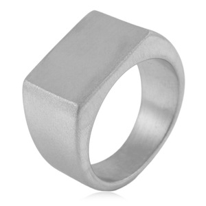 yunnique Men's Square <b>Titanium</b> Steel <b>Ring</b> Geometric Frosted Minimalist Jewelry Gift - Product Image 1