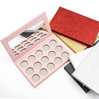 Palette de fards à paupières portable OEM personnalisée sous marque privée, avec miroir, 12 couleurs, finition mate, sérigraphie, boîte de maquillage en gros