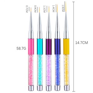 Accesorios de Alta Calidad para Decoración de Uñas, Pincel Largo para Delineado de Uñas con Diamantes de Imitación y Mango Colorido - Product Image 2