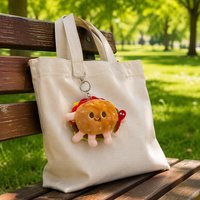 Cadeaux pour enfants, jouets en peluche amusants, design de hamburger, de toast et de frites, porte-clés personnalisé, pendentif de poupée 3D, porte-clés