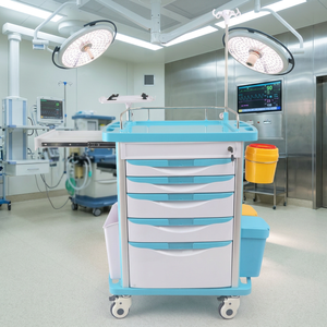 Chariots d'urgence en <span class=keywords><strong>plastique</strong></span> ABS pour hôpitaux, chariot médical de petite taille, avec plateau, pôle iv, BT-EY001b - Product Image 3