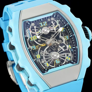 Reloj de Pulsera Automático de Lujo para Hombre, Diseño de Alta Gama, Tourbillon Esqueleto, Caja Azul, Plateada y Negra, Última Tendencia 2026 - Product Image 2
