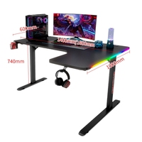 Fibre de carbone RGB Corner Esports Desk Desk Desk Desk Bureau d'ordinateur de jeu d'ancre en forme de L