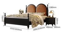 Nouveau lit en bois massif de style rétro français, lit antique américain, lit queen et double de 1,8 mètre, lit de 1,5 mètre pour chambre principale