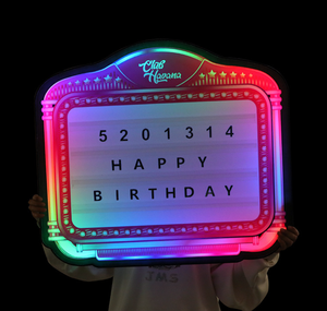 Gelukkige Verjaardag Led Marquee <span class=keywords><strong>Neon</strong></span> Bord Verwisselbare Letters Nachtleven Glorifier Presentator Vip Service Metal - Product Image 5