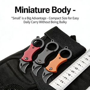 Ensemble de couteaux portables miniatures multicolores en acier inoxydable et aluminium, outil <span class=keywords><strong>EDC</strong></span> multifonctionnel de type collier pour couper les cordes et ouvrir les emballages - Product Image 1