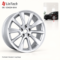 Jante en aluminium LinTech Premium Silver 19X8.5 ET40 1234224-00-B, fournitures pour atelier automobile, pièces pour Tesla Model 3 EV