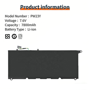 Nouvelle batterie d'ordinateur portable <span class=keywords><strong>PW23Y</strong></span> pour <span class=keywords><strong>Dell</strong></span> XPS 13 9360 13-9360-D1605G 13-9360-D1605T 13-9360-D1609 13-9360-D1609G Batterie d'ordinateur portable - Product Image 2