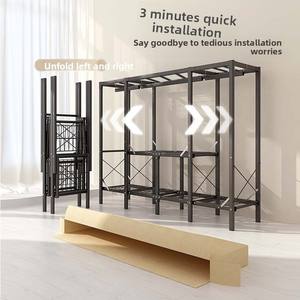 High Quality Portable Folding <strong>Canvas</strong> Fabric <strong>Wardrobe</strong> Sturdy and Waterproof for Kids for Home or Hotel Furniture - Product Image 5