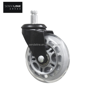 Modern <strong>75mm</strong> Swivel Office Chair Castors <strong>Plastic</strong> Transparent Silent 50kg Load Capacity Mounting for Trolleys Living Rooms - Product Image 3
