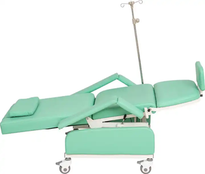 Klinikler hastaneler için IV kutup hasta koltuğu katlama özelliği ile manuel uzanmış diyaliz hastane sandalyesi - Product Image 6