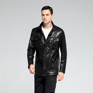 Popolare e personalizzabile-<span class=keywords><strong>giacca</strong></span> di <span class=keywords><strong>vera</strong></span> <span class=keywords><strong>pelle</strong></span> da <span class=keywords><strong>uomo</strong></span> nera di alta qualità - Product Image 4