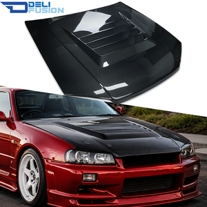 Capó ventilado de fibra de carbono 1998-2002 para NISSAN Skyline R34 GTT estilo NIS - Product Image 1