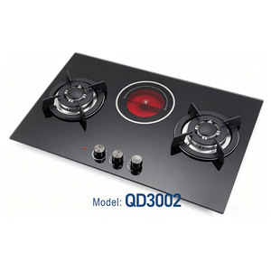 Estufa de Cocina de 24 Pulgadas con 3 Quemadores de <span class=keywords><strong>Gas</strong></span> y Eléctricos Integrados de Vidrio Templado, con Encendido Electrónico, para Uso Doméstico - Product Image 1
