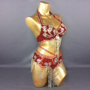 Hot Selling Practice Clothes Suit Performance Costumes <strong>Women</strong> <strong>Belly</strong> Dancing Suite <strong>Belt</strong>+Bra Samba Costumes Rave Outfit - Product Image 4