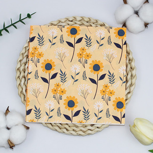 2-Ply 1/4 piega naturale personalizzabile all'ingrosso fiore di girasole modello tovagliolo per gli ospiti uso all'aperto o in Hotel - Product Image 6