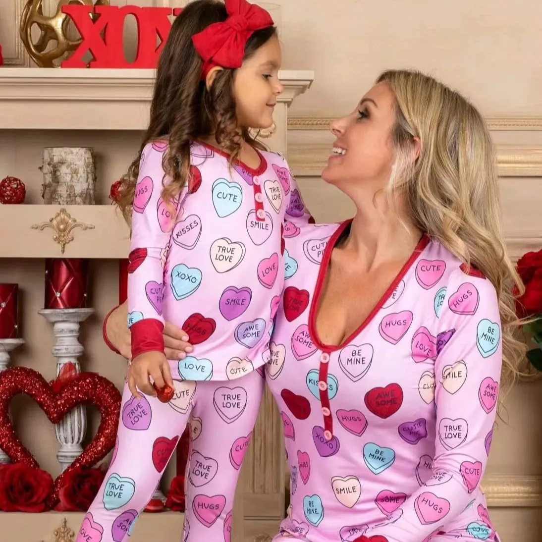 Familie Nachtkleding Set Kinderen Kerst Pyjama Lange Mouwen Print Adult Onesie Pyjama Set Bijpassende Familie