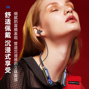 Smart Neckband Earphones 800mAh Wireless <b>Bluetooth</b> Touch Control Sports Headset With Display And Card Slot - Product Image 2