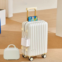Ensemble de valises de luxe unisexe en deux pièces en ABS+PC, coque rigide, léger, imperméable, portable pour les voyages