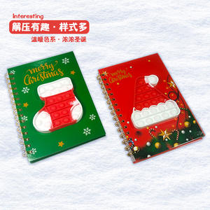 学生A5便携式口袋笔记本圣诞线圈笔记本办公记事本0.5毫米塑料侧翻盖活页书圣诞礼物 - Product Image 2