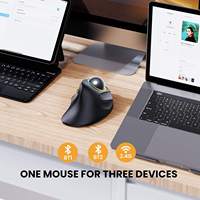 Souris Trackball Ergonomique Sans Fil Rechargeable pour Ordinateur Portable/Bureau, Conception Double Couche, En Stock