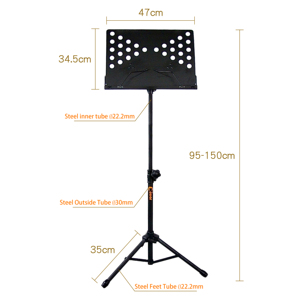 K-105-1BH Portable Easy To Carry Adjustable Metal Music <b>Musical</b> <b>Instrument</b> Stand - Product Image 3