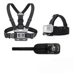 Arnés de correa elástica para cámara, accesorios para el pecho con gancho J, correa para la cabeza, banda para el brazo para Gopro Hero 8 7 6 5