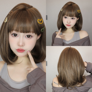 Nouvelle Arrivée <span class=keywords><strong>Perruque</strong></span> Courte Bob Femme Style Européen & Américain Raie au Milieu Cheveux Noirs Chinois Full Lace - Product Image 2