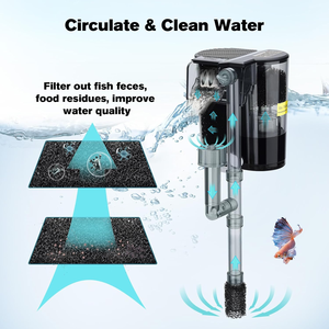 HOB Power <strong>Aquarium</strong> Filters Ultra Quiet <strong>Fish</strong> <strong>Tank</strong> Filter with Bio Sponge Oxygen Pump Adjustable Flow Knob Control for <strong>Tank</strong> - Product Image 5