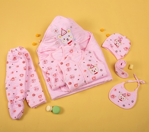 Conjunto de 8 Piezas de Pijamas de Algodón Acolchado de Alta Calidad para Bebés, Ropa de Invierno Cálida y Gruesa para Bebés - Product Image 3