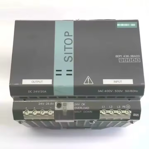 6EP1436-3BA00 SITOP ชุดจ่ายไฟแบบสวิตชิ่งโมดูลาร์ 3 เฟส AC 400-500V อินพุต DC24V 20A ติดตั้งบนราง DIN ชุดจ่ายไฟอุตสาหกรรม - Product Image 1