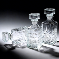 Carafe à vin en verre de luxe au design personnalisé, 500 ml, 750 ml, 1000 ml, bouteille carrée pour le stockage du whisky/du vin/de la vodka