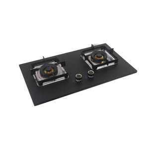 Cuisinière à gaz à deux brûleurs pas cher Plaque de cuisson à gaz encastrée à 2 brûleurs en verre noir mat - Product Image 4