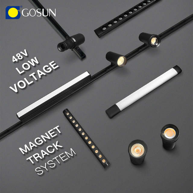 High Output 120lm/w CRI97 Suspended Lamp Pendant Ceiling Spotlight Modern 12W/42W 48V Magnetic LED Track Light for Indoor Use