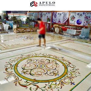 Tuỳ Chỉnh Chất Lượng Cao <span class=keywords><strong>Marble</strong></span> Panel Sàn Thiết Kế Thảm Với Brass <span class=keywords><strong>Inlay</strong></span> Waterjet Tầng Medallion Đá Mosaic Gạch Giá Thấp - Product Image 5