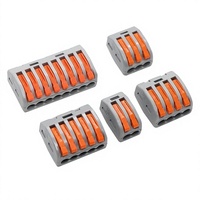 Bloc de jonction -212 à contact en cuivre, boîtier en nylon, connecteur rapide pour luminaires, câbles de distribution d'alimentation bleu-vert