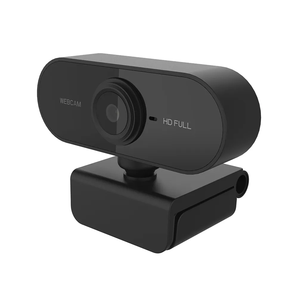 PYJ Webcam 1080P Full HD, Kamera Web Mini Komputer PC dengan Mikrofon Berkendara Gratis untuk Siaran Langsung Video