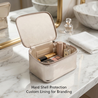 Étui de Maquillage Rigide de Luxe Léger en PU Métallisé Résistant à l'Eau avec Logo Personnalisé, Solution Cadeau GWP, Marque Premium 2026