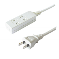 Rallonge électrique japonaise homologuée PSE, triple prise 15A 125V, fiche en cuivre pur avec prise, sans mise à la terre, usage résidentiel